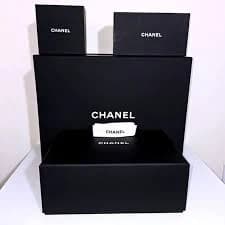 Chanel Packaging Boxes Set 4pc Black White Gift Boxes with Ribbon