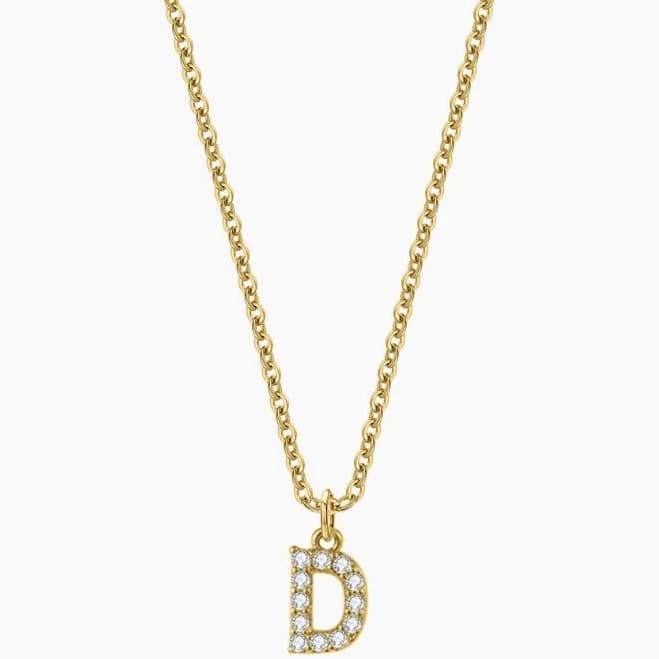 DORADO Iced Block Letter Necklace Gold 18"