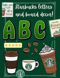 Starbucks Bulletin Board Decor | Letters | Posters