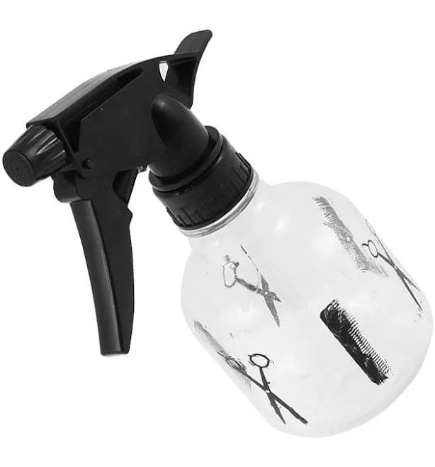 250ml Plastic Water Sprayer Hair Bottle Salon Tool Refillable Clear Black 1Pcs