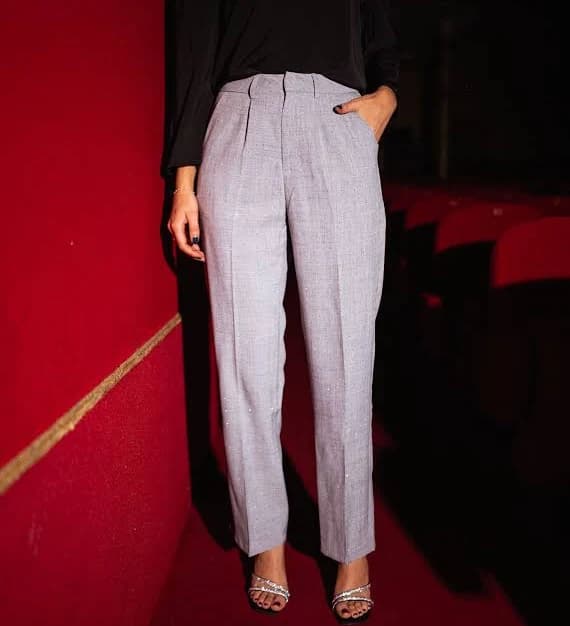 Easy Clothes Pleated Rhinestone Pants