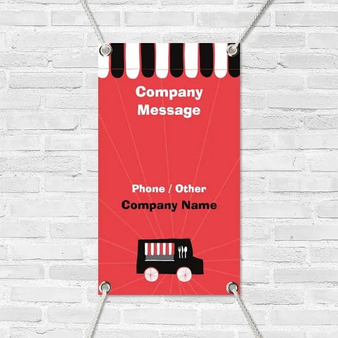 Custom Vinyl Banners | No Min. Qty | 1.7' x 3' | VistaPrint | Design: Red, Ice Cream & Food Trucks, Food & Beverage, Industry