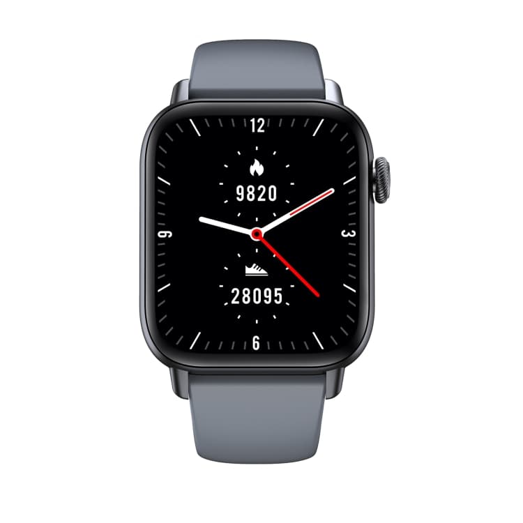 QS08 PRO 1.83 inch BT5.2 Smart Sport Watch, Support Sleep / Heart Rate / Blood Oxygen / Temperature / Blood Pressure Health Monitor(Silver+Grey)