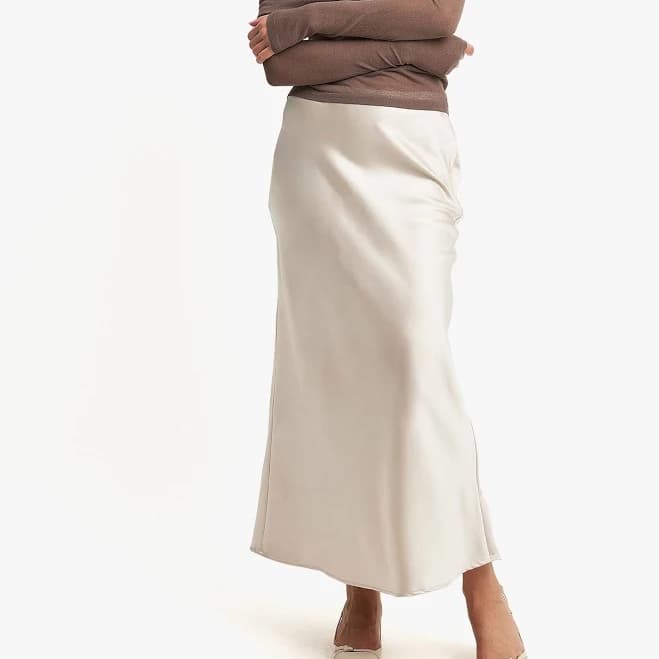 NA-KD Satin Midi Skirt