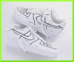 Custom Air Force 1 Black White Cartoon Drip /Air Force 1 Custom Shoes NEW IN BOX