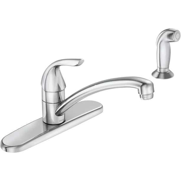 Moen Adler Single-Handle Low Arc Kitchen Faucet with Side Sprayer