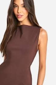Dresses | Slash Neck Tailored Midi Dress | boohoo