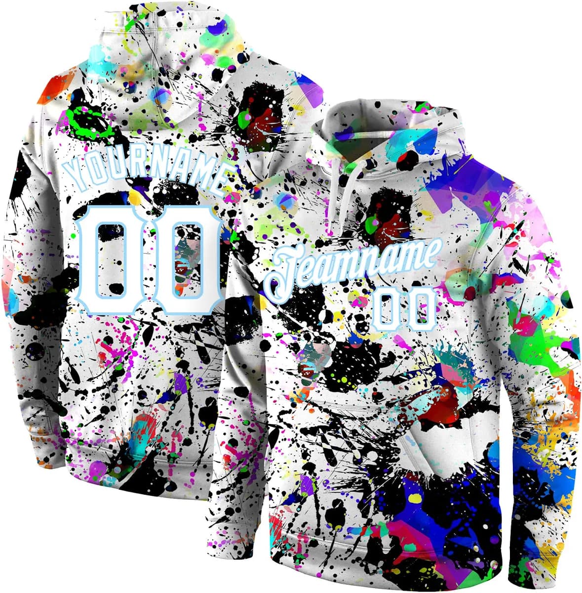 Men's 3D Graffiti Pullover Hoodie