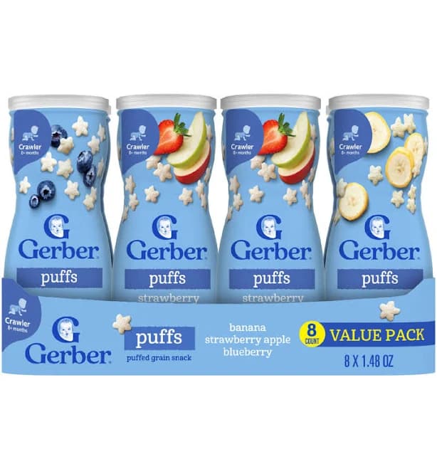 Gerber Graduates Puffs Cereal Snack Variety Pack