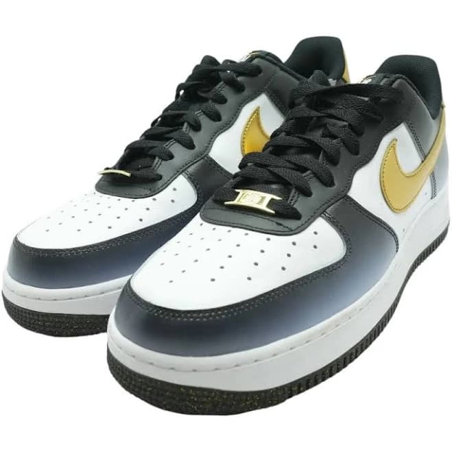 Air Force 1 Black Leather Low Top Athletic Shoes