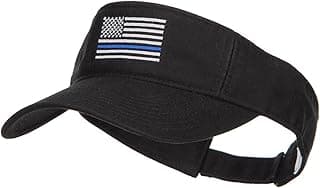 Thin Blue Line USA Flag Embroidered Washed Visor