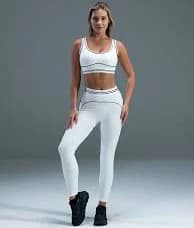 Set Legging With Sports Bras - White / L