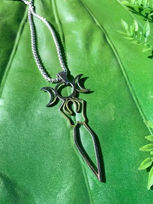 Triple Moon Goddess Necklace