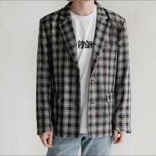 Gosha Rubchinskiy Grey Check Runway Blazer ‚Long... | Depop