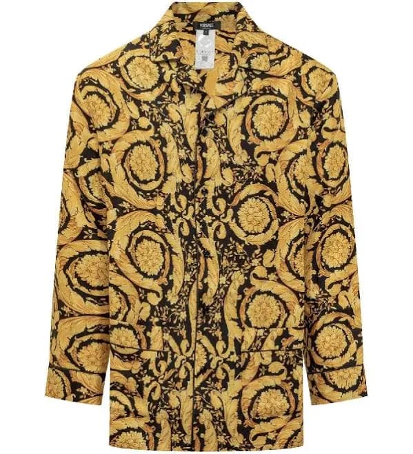 Versace - Barocco Silk Pyjama Top - Men - Silk - 4 - Yellow