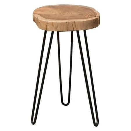 Benjara 23 Inch Side End Table with Hairpin Legs