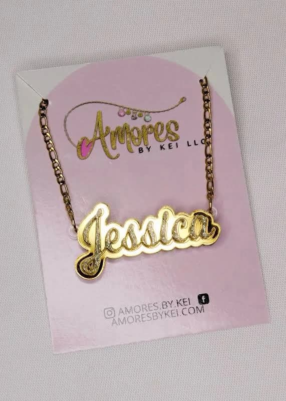 Amores Layered Acrylic Name Necklace