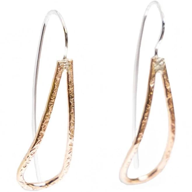 14K Gold Fill Curved Long Teardrop Earrings