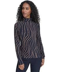 Tommy Hilfiger Women's Long Sleeve Cascade Dot Turtleneck Top - Macy's