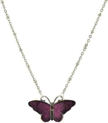 Butterfly Enamel Pendant Necklace