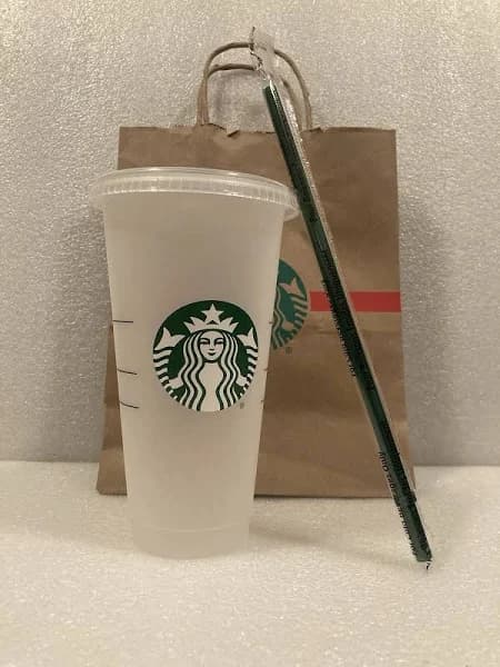 Starbucks Classic Frosted 24oz Venti Cold Cup W/classic Green Straw