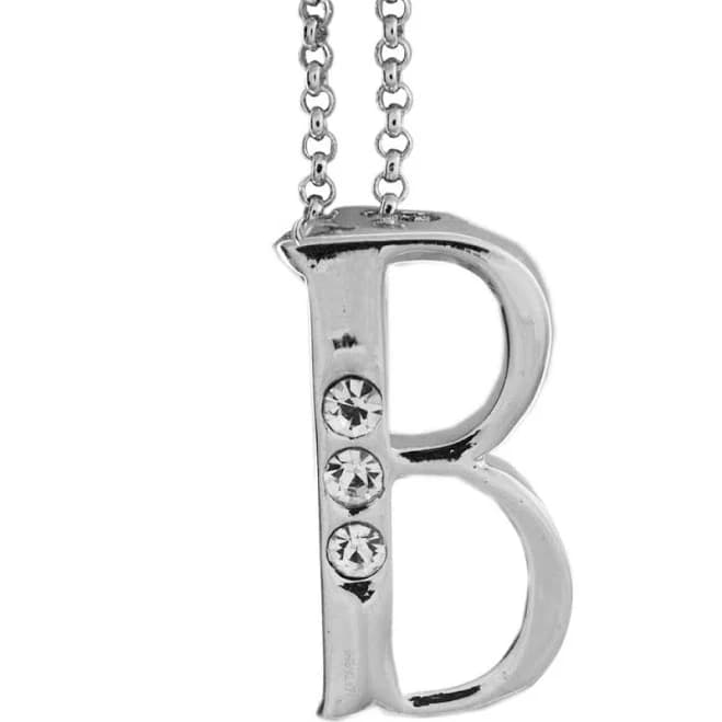 Matashi Women's 16" Rhodium Plated Crystal Necklace