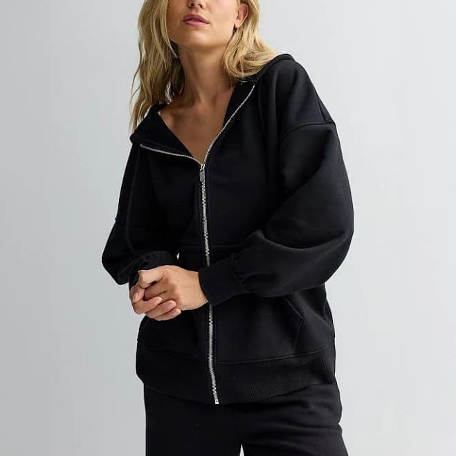 FLX Women's Oversized Heavyweight Fleece Zip-Up Hoodie