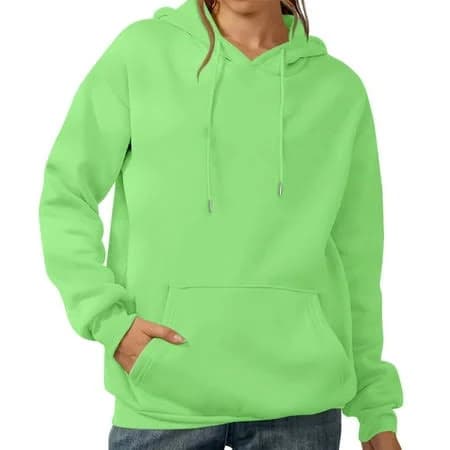 kaltagled Womens Casual Solid Color Hoodie, Long Sleeve Pullover Sweatshirt with Drawstring Hood and Kangaroo Pocket