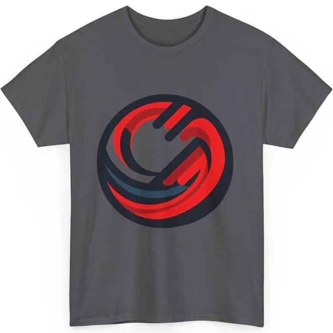 Stylish Abstract Red & Black Round Graphic T-shirt - Unique Design