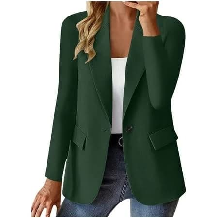 Women's Casual Long Sleeve Blazer with Decor Pockets