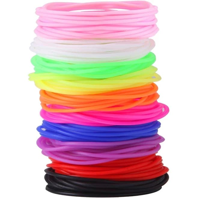 120 Pieces Nonluminous Stretchy Silicone Jelly Bracelets