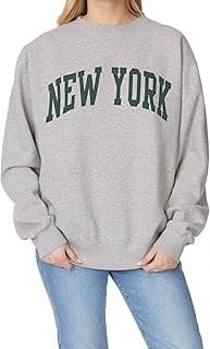 Women's Vintage Oversized New York Varsity Graphic Crewneck Sweatshirt