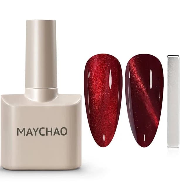 15ml Cat Eye Gel Nail Polish 1pc Burgundy Gel Polish With Magnet Soak