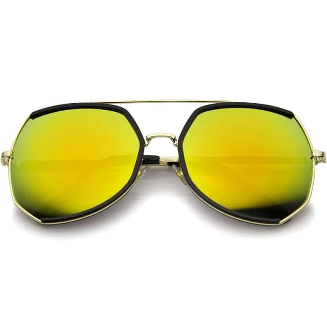 Aviator Sunglasses with Mirrored Lenses