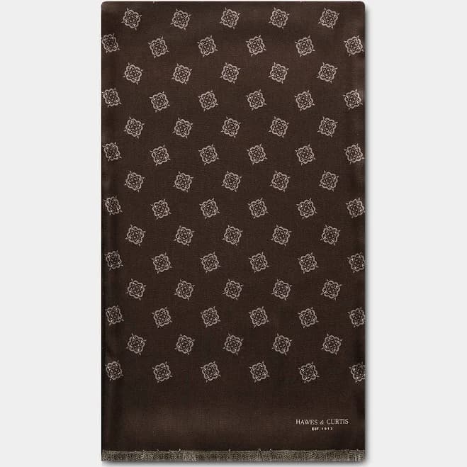 Hawes & Curtis Men's Wool Geometric Medallion Scarf