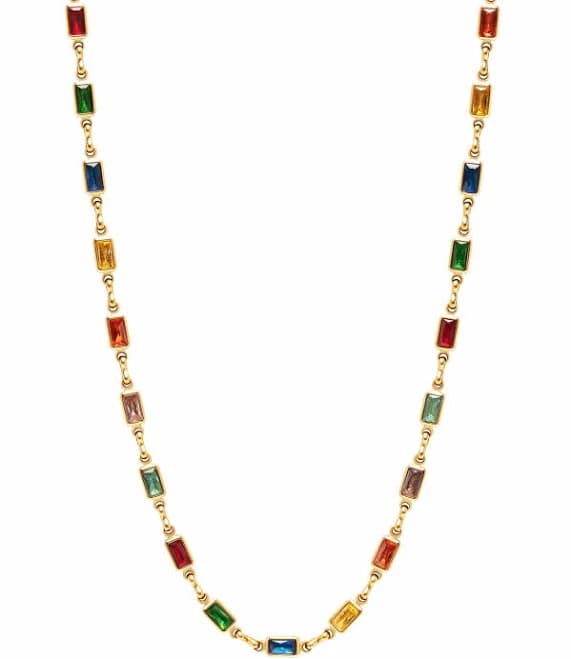 Nialaya Men's Rectangle Tennis Necklace