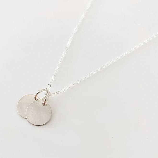 Sterling Silver Mini Disc Rolo Chain Necklace