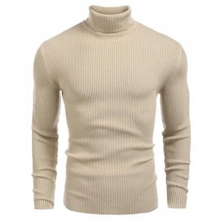 COOFANDY Men's Ribbed Slim Fit Turtleneck Sweater