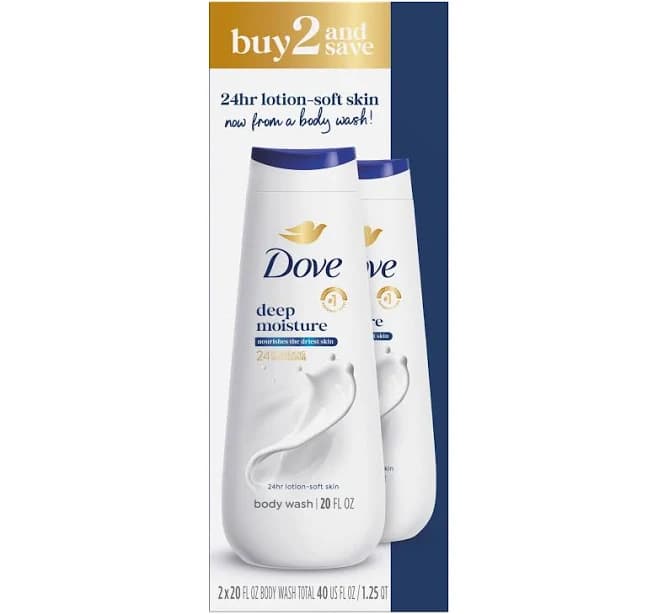 Dove Deep Moisture Body Wash 20 oz Twin Pack
