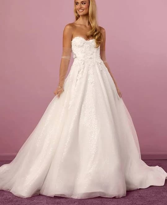 Barbie x Azazie Elegant Lace Ball-Gown Wedding Dress with 3D Florals