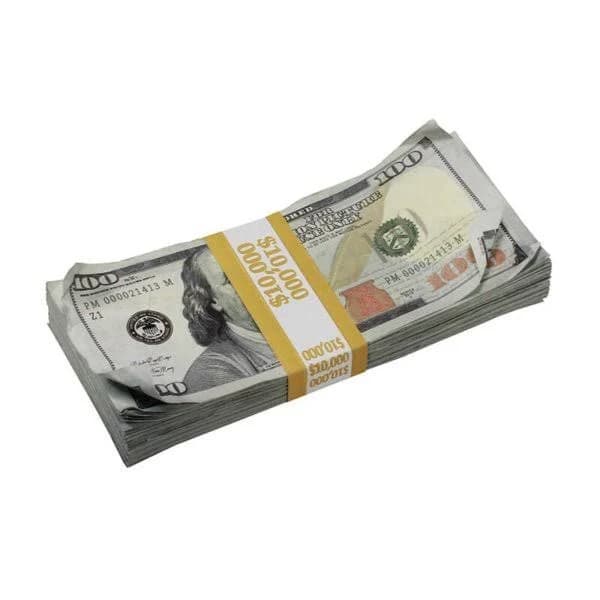 New Series Aged Full Print Prop Money Stack
