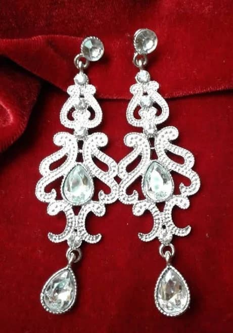 1920s Flapper Rhinestone Dangle Earrings