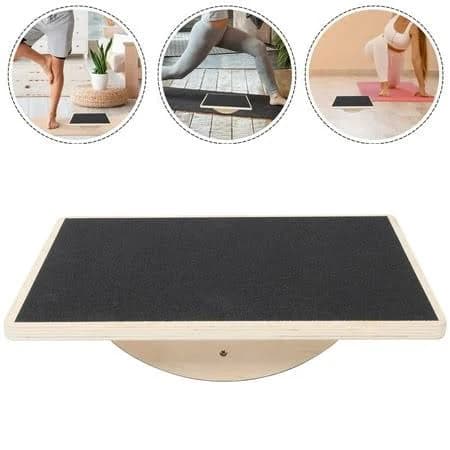 Drafideep Adult Fitness Balance Board Wooden Rectangular Yoga Trainer for Coordination and Stability