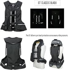 Amazon.com: Hit-Air ST Airbag Vest - All-in-One Harness for Motorcycle & Equestrian Safety - Lightweight, Adjustable with Reflective Strips - Fit 50cc CO2 cartridges - Unisex - Black - Size Small : Automotive