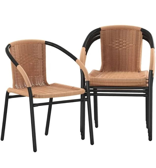 Flash Furniture Rattan Indoor-Outdoor Restaurant Stack Chair
