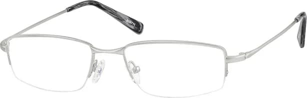 Zenni Men's Lightweight Flex Titanium Rectangle Half-Rim Eyeglasses