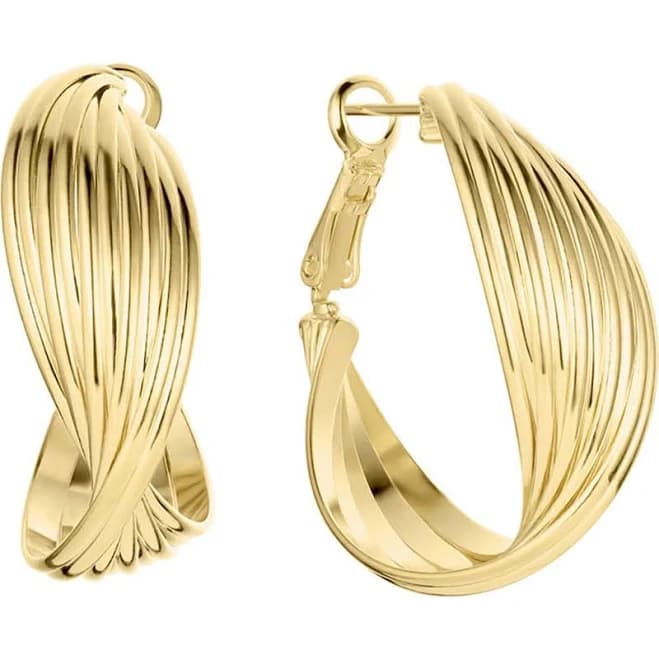Set & Stones Ribbed Twist Hoop Earrings