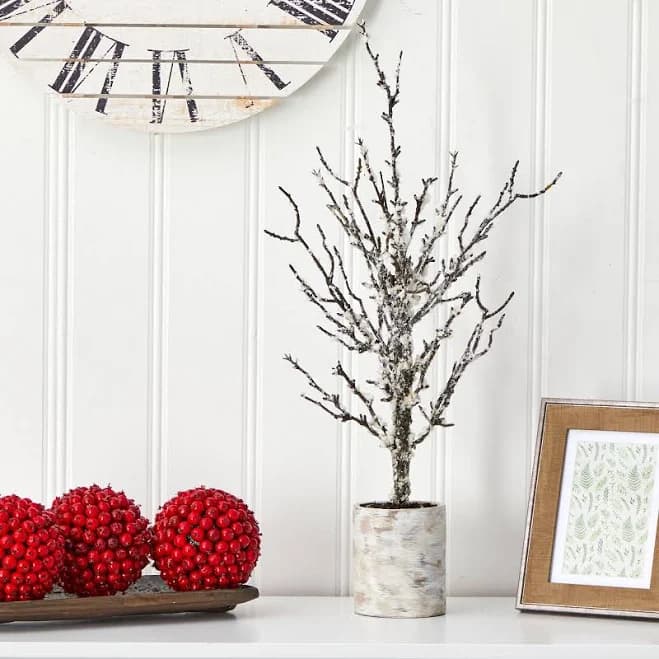 West Elm Faux Potted Flocked Twig Tree
