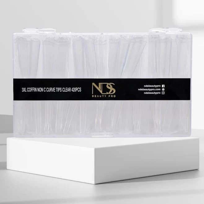 3XL Coffin Non C Curved Clear Nail Tips