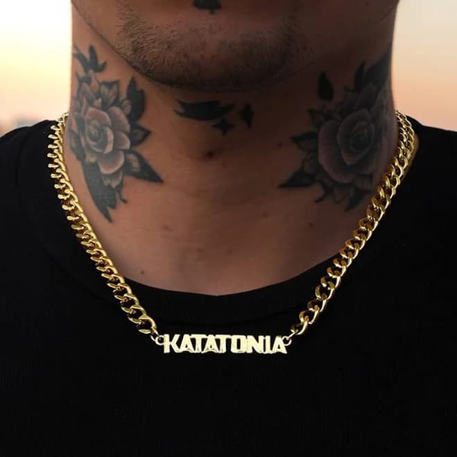 18K Gold Plated Custom Initial Letter Cuban Chain